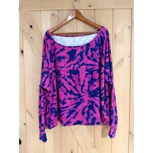 Lularoe Rise | NWT Balance Off Shoulder Tie Dyed Sweatshirt | Size 3XL (24-26)